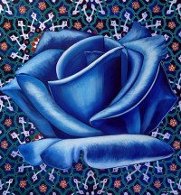G. N. Qazi, Rose Of Peace, 36 x 36 inch, Acrylic On Canvas, AC-GNQ-108